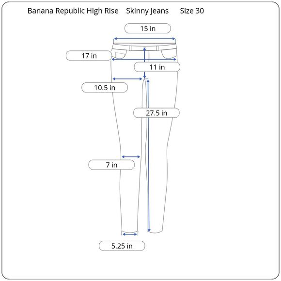 Banana Republic Premium Denim High Rise Skinny Ankle Jeans 30x27.5 Dark Wash - Picture 7 of 7